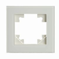 Рамка 1-местная для сенсорных механизмов подсветки стекло STEKKER GFR00-7001-01S серия Катрин белый 50303
