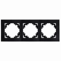 Рамка 3-местная металл STEKKER MFR00-7003-05 серия Катрин черный 50020