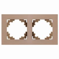Рамка 2-местная металл STEKKER MFR00-7002-02  серия Катрин шампань 50014