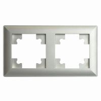 Рамка STEKKER PFR00-7002-03 2-местная серия Катрин серебро 39798 Рамка STEKKER PFR00-7002-03 2-местная серия Катрин серебро 39798