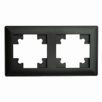 Рамка STEKKER PFR00-7002-05 2-местная серия Катрин черный 39813 Рамка STEKKER PFR00-7002-05 2-местная серия Катрин черный 39813