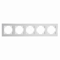 Рамка 5-местная стекло STEKKER GFR00-7005-01М серия Катрин белый матовый 49598