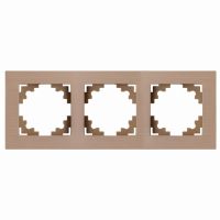 Рамка 3-местная металл STEKKER MFR00-7003-02 серия Катрин шампань 50018