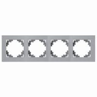 Рамка 4-местная металл STEKKER MFR00-7004-03 серия Катрин серебро 50023 Рамка 4-местная металл STEKKER MFR00-7004-03 серия Катрин серебро 50023