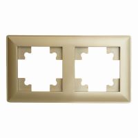 Рамка STEKKER PFR00-7002-08 2-местная серия Катрин золото 49607 Рамка STEKKER PFR00-7002-08 2-местная серия Катрин золото 49607