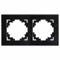 Рамка 2-местная металл STEKKER MFR00-7002-05 серия Катрин черный 50016