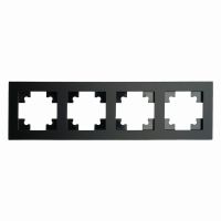 Рамка 4-местная стекло STEKKER GFR00-7004-05М серия Катрин черный матовый 49603 Рамка 4-местная стекло STEKKER GFR00-7004-05М серия Катрин черный матовый 49603