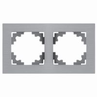 Рамка 2-местная металл STEKKER MFR00-7002-03  серия Катрин серебро 50015