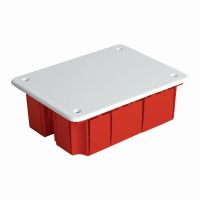 Коробка монтажная для сплошных стен  с крышкой  120*92*45мм STEKKER EBX30-01-1-20-120  красный