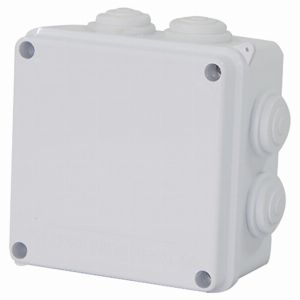 Коробка разветвительная STEKKER EBX30-02-65, 100*100*70 мм, 7 мембранных вводов, IP65, светло-серая 39554
