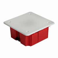 Коробка монтажная для полых стен  с пластиковыми зажимами  с крышкой  92*92*45мм STEKKER EBX30-02-1-20-92  красный
