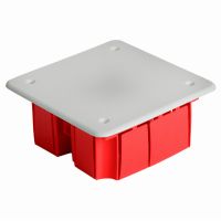 Коробка монтажная для сплошных стен  с крышкой  92*92*45мм STEKKER EBX30-01-1-20-92  красный