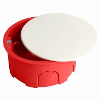 Коробка монтажная для полых стен  с пластиковыми зажимами  с крышкой  D80*40мм STEKKER EBX30-02-1-20-80  красный