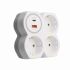 Разветвитель сетевой на 3 выхода с/з STEKKER 250В 16А USB A+Type C 24А PD белый/серый ADP16-17-20 50110