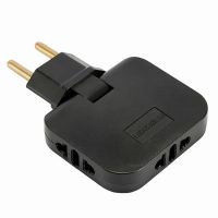 Разветвитель сетевой 3-местный б/з STEKKER ADP10-23-22 250В 10A черный 50068