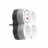 Разветвитель сетевой на 3 выхода с/з STEKKER 250В 16А USB A+Type C 24А PD белый/серый ADP16-17-20 50110