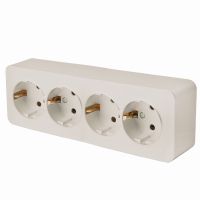 Розетка 4-местная с/з открытой установки STEKKER 250В 16А IP20 серия София слоновая кость MST16-14-04 49505 Розетка 4-местная с/з открытой установки STEKKER 250В 16А IP20 серия София слоновая кость MST16-14-04 49505