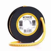 Кабель-маркер '5' для провода сеч.6мм2 STEKKER CBMR60-5 , желтый, упаковка 350 шт