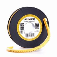Кабель-маркер '3' для провода сеч.1,5мм2 STEKKER CBMR15-3 , желтый, упаковка 1000 шт