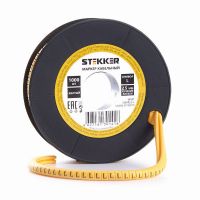 Кабель-маркер 'L' для провода сеч.2,5мм2 STEKKER CBMR25-L , желтый, упаковка 1000 шт