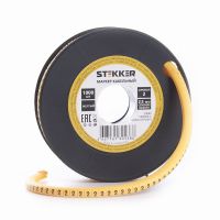 Кабель-маркер '2' для провода сеч.1,5мм2 STEKKER CBMR15-2 , желтый, упаковка 1000 шт