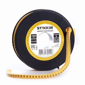Кабель-маркер '8' для провода сеч.1,5мм2 STEKKER CBMR15-8 , желтый, упаковка 1000 шт 39092