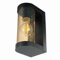 Светильник садово-парковый Feron DH1901 на стену E27 230В черный/янтарный 52188 Светильник садово-парковый Feron DH1901 на стену E27 230В черный/янтарный 52188