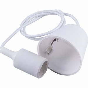 Патрон для ламп со шнуром 1м, 230В E27, белый, LH127 22353