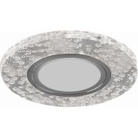Светильник встраиваемый с разноцветной LED подсветкой Feron CD953 потолочный MR16 G5.3, прозрачный