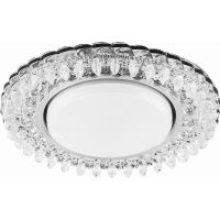 Светильник встраиваемый с белой LED подсветкой Feron CD4027 потолочный GX53 без лампы прозрачный