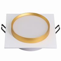 Светильник встраиваемый Feron DL506 потолочный GX53 белый + золото квадрат 51362 Светильник встраиваемый Feron DL506 потолочный GX53 белый + золото квадрат 51362