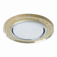 Светильник встраиваемый с белой LED подсветкой Feron CD4981 потолочный GX53 без лампы, прозрачный, золото Светильник встраиваемый с белой LED подсветкой Feron CD4981 потолочный GX53 без лампы, прозрачный, золото