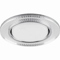Светильник встраиваемый с белой LED подсветкой Feron CD4038 потолочный GX53 без лампы, прозрачный, хром Светильник встраиваемый с белой LED подсветкой Feron CD4038 потолочный GX53 без лампы, прозрачный, хром