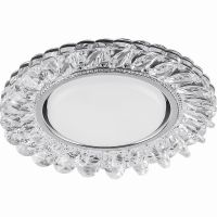 Светильник встраиваемый с белой LED подсветкой Feron CD4034 потолочный GX53 без лампы, прозрачный, хром Светильник встраиваемый с белой LED подсветкой Feron CD4034 потолочный GX53 без лампы, прозрачный, хром