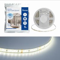 Светодиодная LED лента Feron LS511 120SMD(2835)/м 11Вт/м 24В 5000*8*1.22мм 6000К IP65 51636