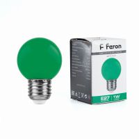 Лампа светодиодная led Feron LB-37 Шарик E27 1Вт Зеленый
