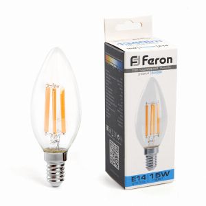 Лампа светодиодная led Feron LB-717 Свеча E14 15Вт 6400K 38259