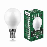 Лампа светодиодная led SAFFIT SBG4509 Шарик E14 9Вт 6400K