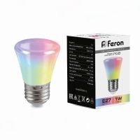 Лампа светодиодная led Feron LB-372 Колокольчик матовый E27 1Вт RGB быстрая смена цвета