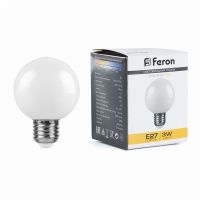 Лампа светодиодная led Feron LB-371 Шар E27 3Вт 2700K матовый Лампа светодиодная led Feron LB-371 Шар E27 3Вт 2700K матовый