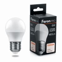 Лампа светодиодная led Feron.PRO LB-1406 Шарик E27 6Вт 2700K
