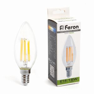Лампа светодиодная led Feron LB-717 Свеча E14 15Вт 4000K 38258