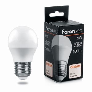 Лампа светодиодная led Feron.PRO LB-1409 Шарик E27 9Вт 4000K 38081