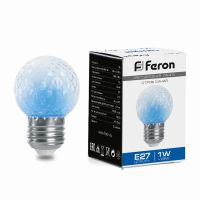 Лампа-строб Feron LB-377 Шарик прозрачный E27 1Вт синий