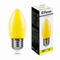 Лампа светодиодная led Feron LB-376 свеча E27 1Вт желтый