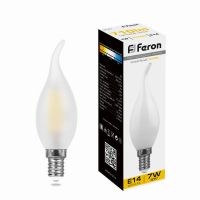 Лампа светодиодная led Feron LB-67 Свеча на ветру E14 7Вт 2700K