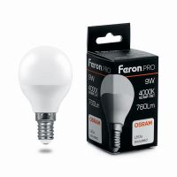 Лампа светодиодная led Feron.PRO LB-1409 Шарик E14 9Вт 4000K