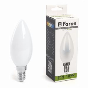 Лампа светодиодная led Feron LB-717 Свеча E14 15Вт 4000K 38257