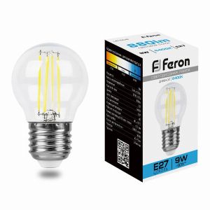 Лампа светодиодная led Feron LB-509 Шарик E27 9Вт 6400K 38224