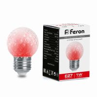 Лампа-строб Feron LB-377 Шарик прозрачный E27 1Вт красный